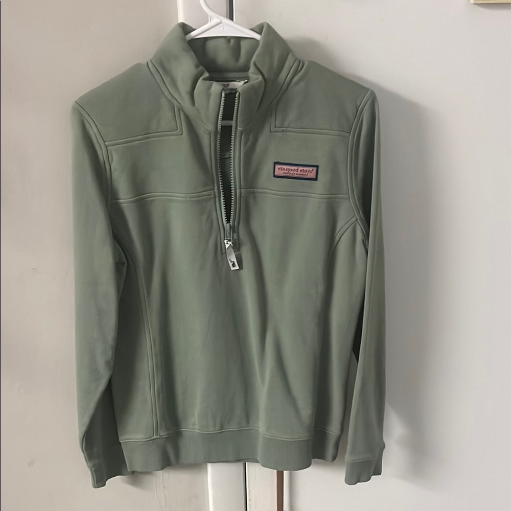 Vineyard Vines Light Green Quarter-Zip Pullover